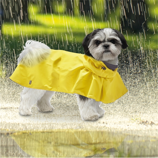 Cape de pluie jaune ou marine pour chien