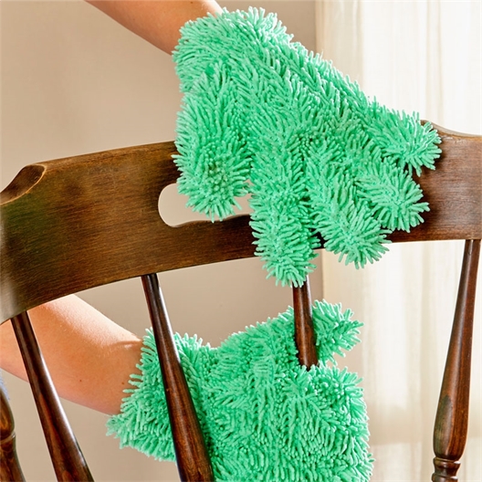 Gant chenille microfibre / 2 gants chenille microfibre