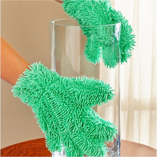 Gant chenille microfibre / 2 gants chenille microfibre