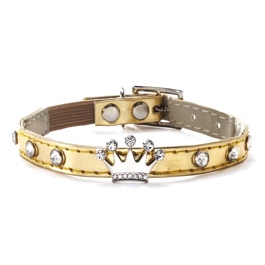 Collier pour chat couronne argenté, doré