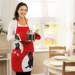 Ensemble tablier chaton et maniques