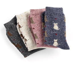 Lot de 4 paires de chaussettes chat