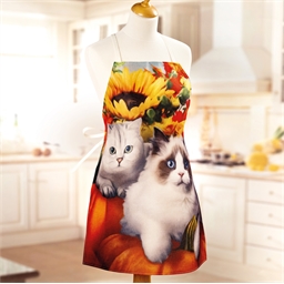 Tablier chat en automne
