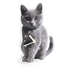 Horloge chat gris