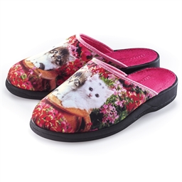 Mules fleuries duo chatons - taille 36
