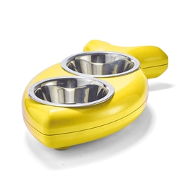 Gamelle chat forme poisson Jaune moutarde