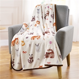 Plaid ultra doux motif chats ou chiens