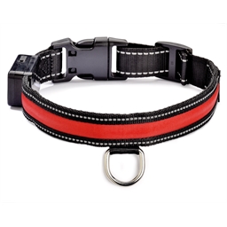 Collier lumineux rechargeable rouge ou bleu