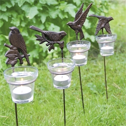 Photophore de jardin oiseau