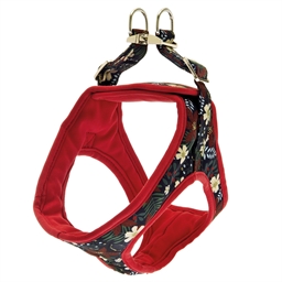 Harnais fantaisie pour chien noir ou rouge