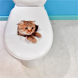 Lot de 2 stickers WC chat et chien