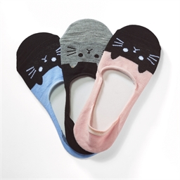 Lot de 3 paires chaussinettes chats
