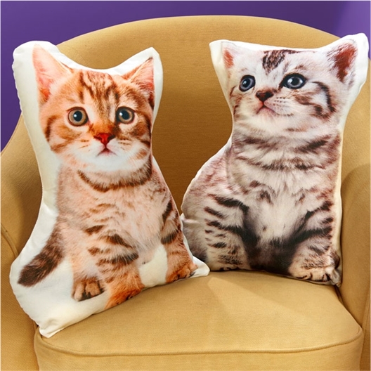 Coussin forme chaton Roux