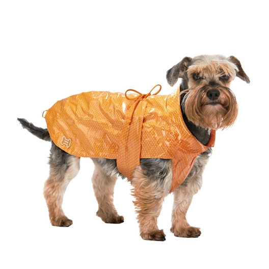 Imperméable pois orange