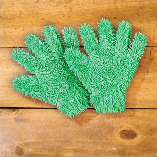 Gant chenille microfibre / 2 gants chenille microfibre