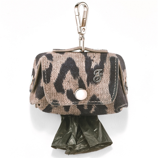 Laisse, collier ou pochette à sacs léopard