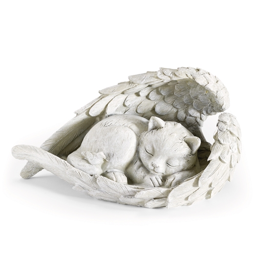 Statuette ange chat ou chien endormi