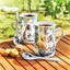 2 mugs chats bleutés